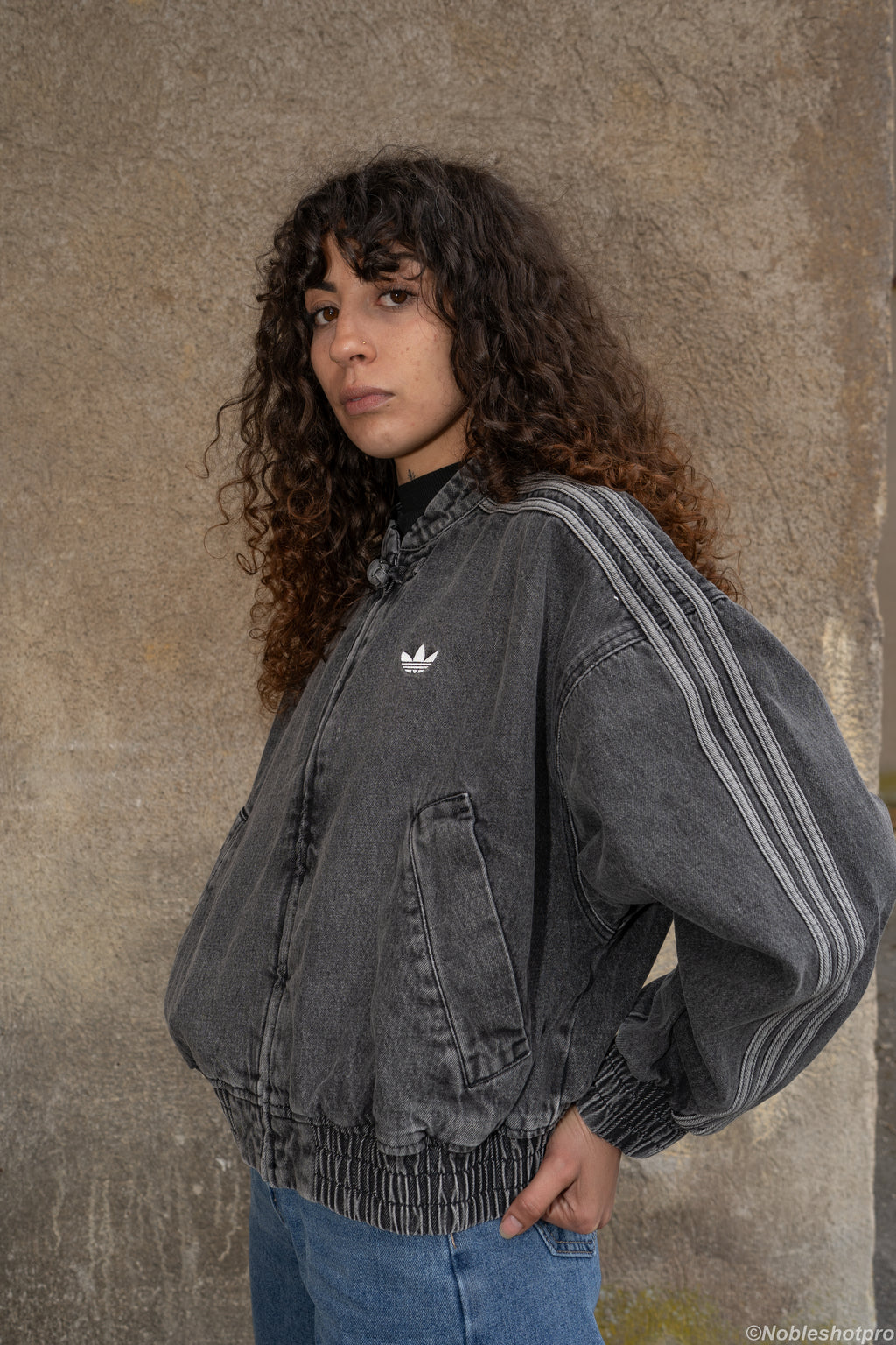 Cropped Denim Jacket – Noir