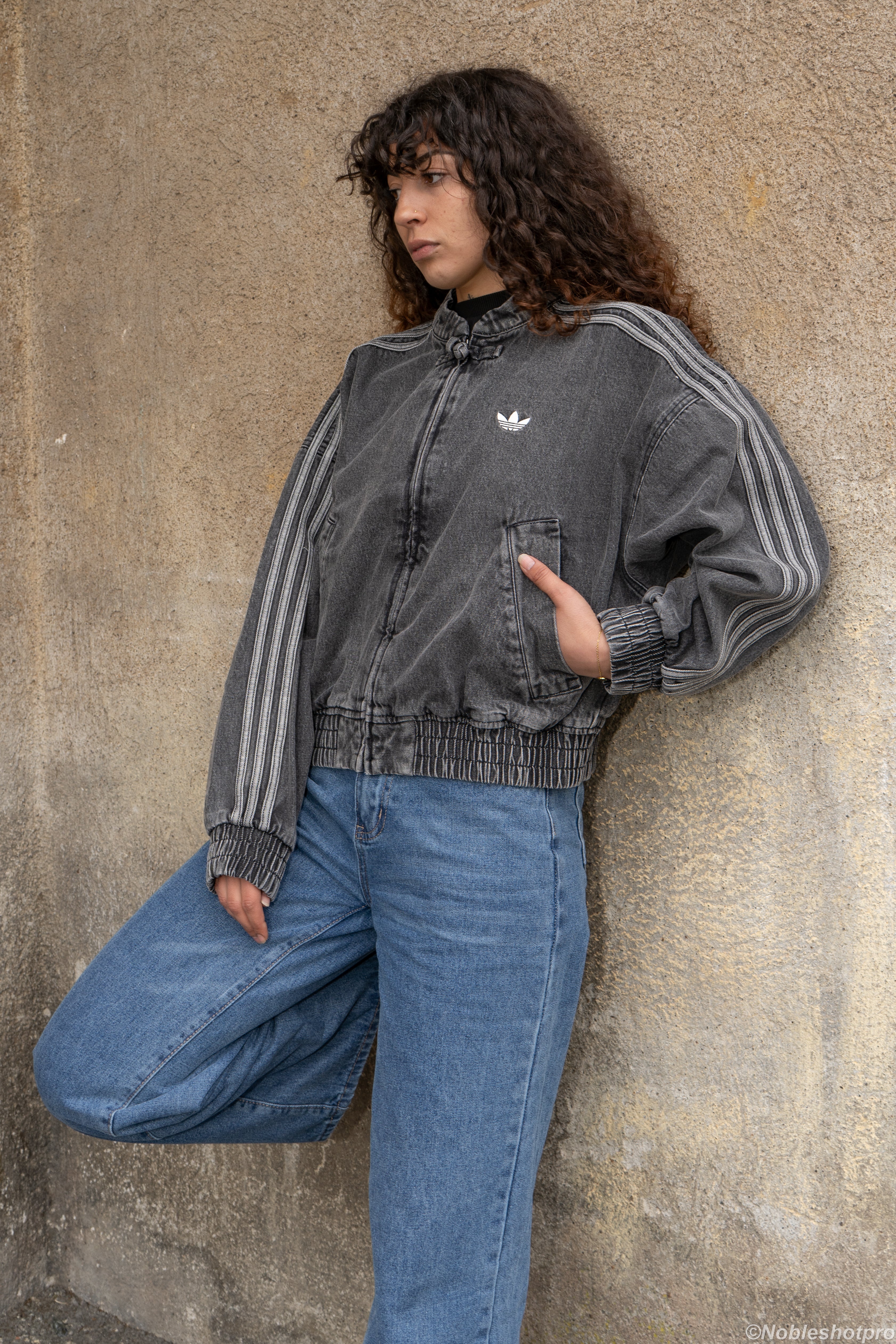 Cropped Denim Jacket – Noir