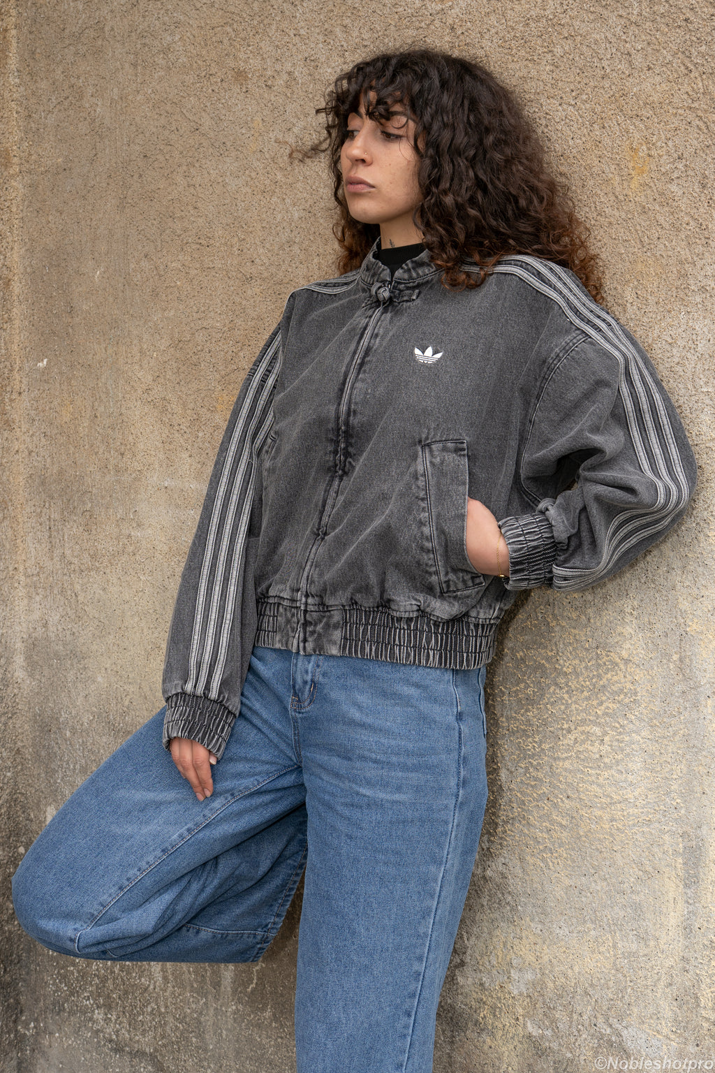 Cropped Denim Jacket – Noir