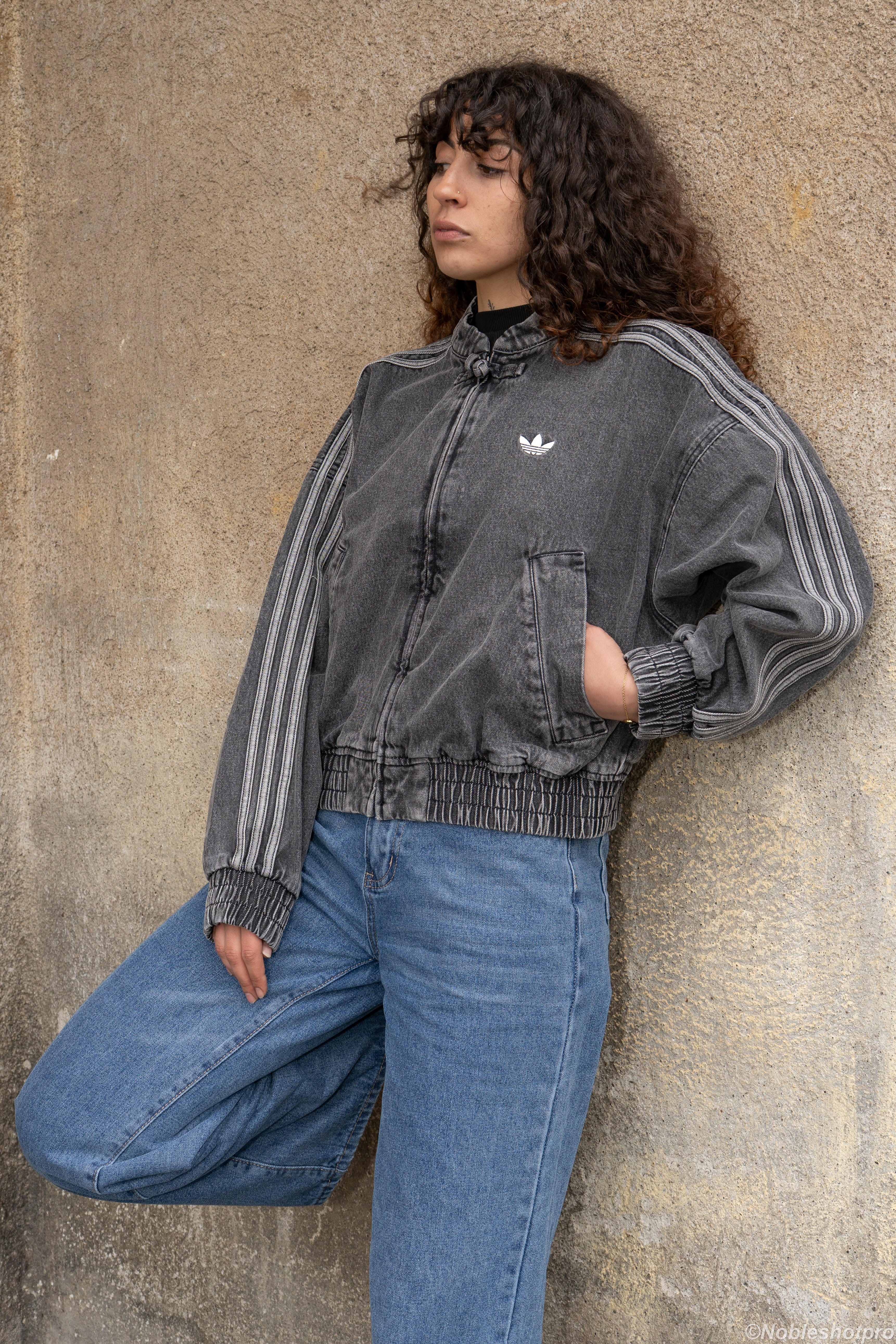 Cropped Denim Jacket – Noir