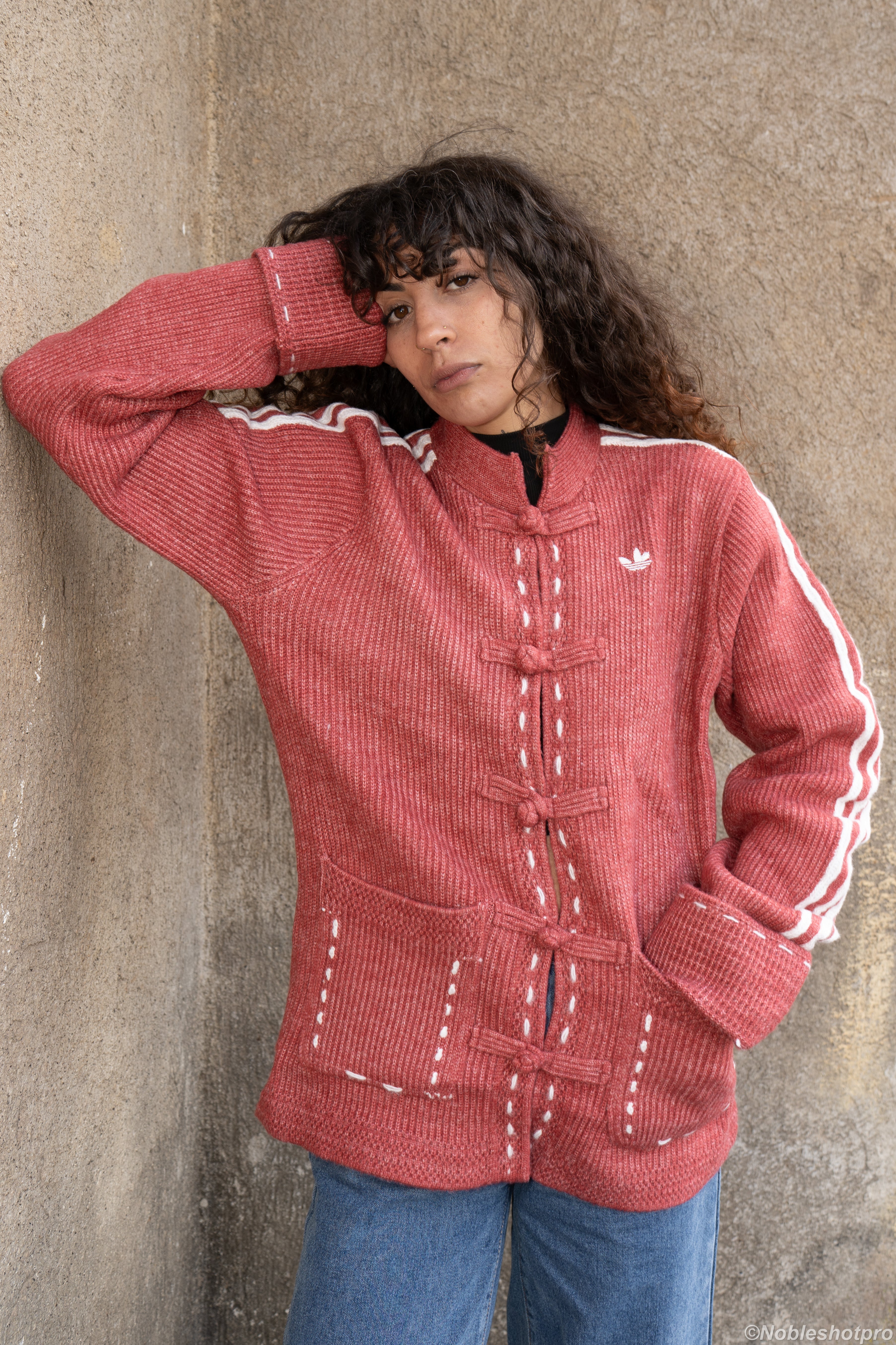 Wool Knit CNY Jacket - Rouge