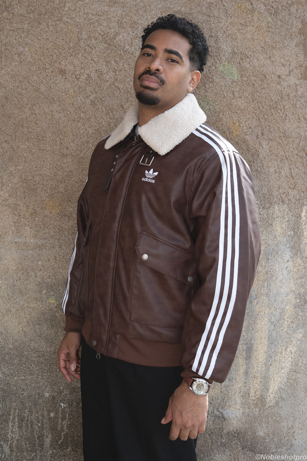 Aviator Leather Jacket – Marron (Édition Limitée)