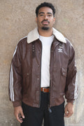 Aviator Leather Jacket – Marron (Édition Limitée)