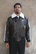 Aviator Leather Jacket – Noir (Édition Limitée)