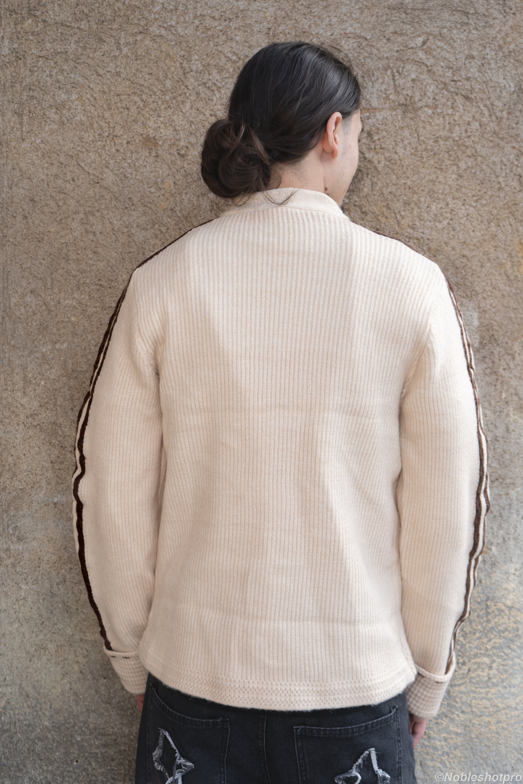 Wool Knit CNY Jacket - Blanc